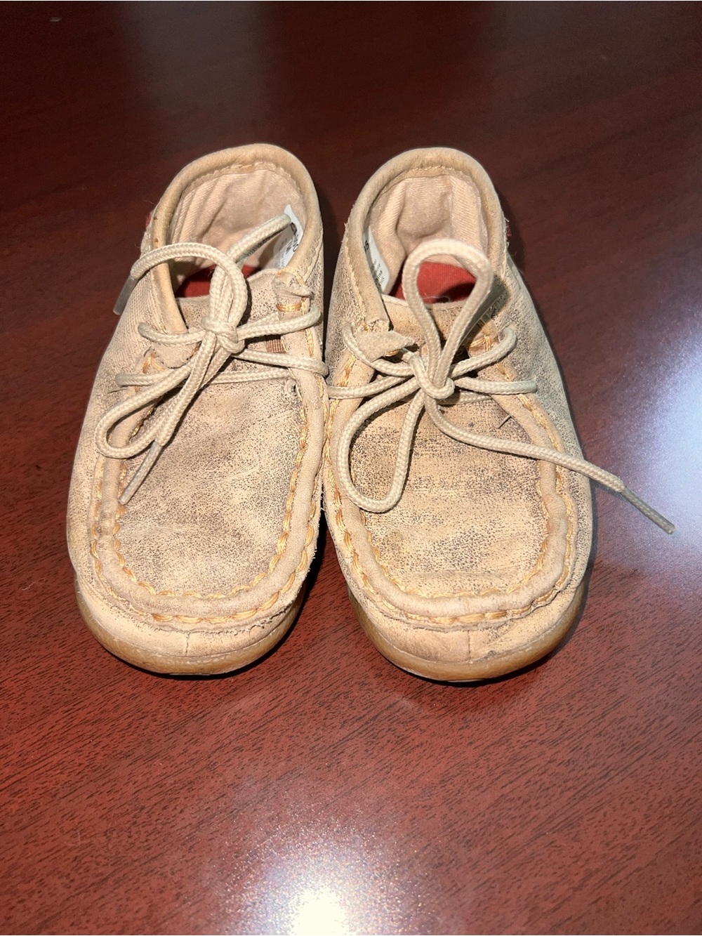Twisted X Kids Tan Suede Moc Toe Lace-Up Boots